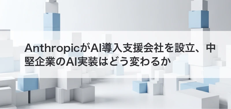 AnthropicのAI導入支援会社設立の記事