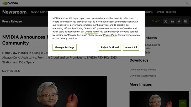 NVIDIA NemoClaw公式プレスリリース