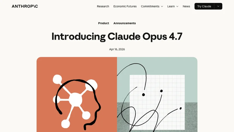 Anthropic公式サイト「Introducing Claude Opus 4.7」発表ページのスクリーンショット