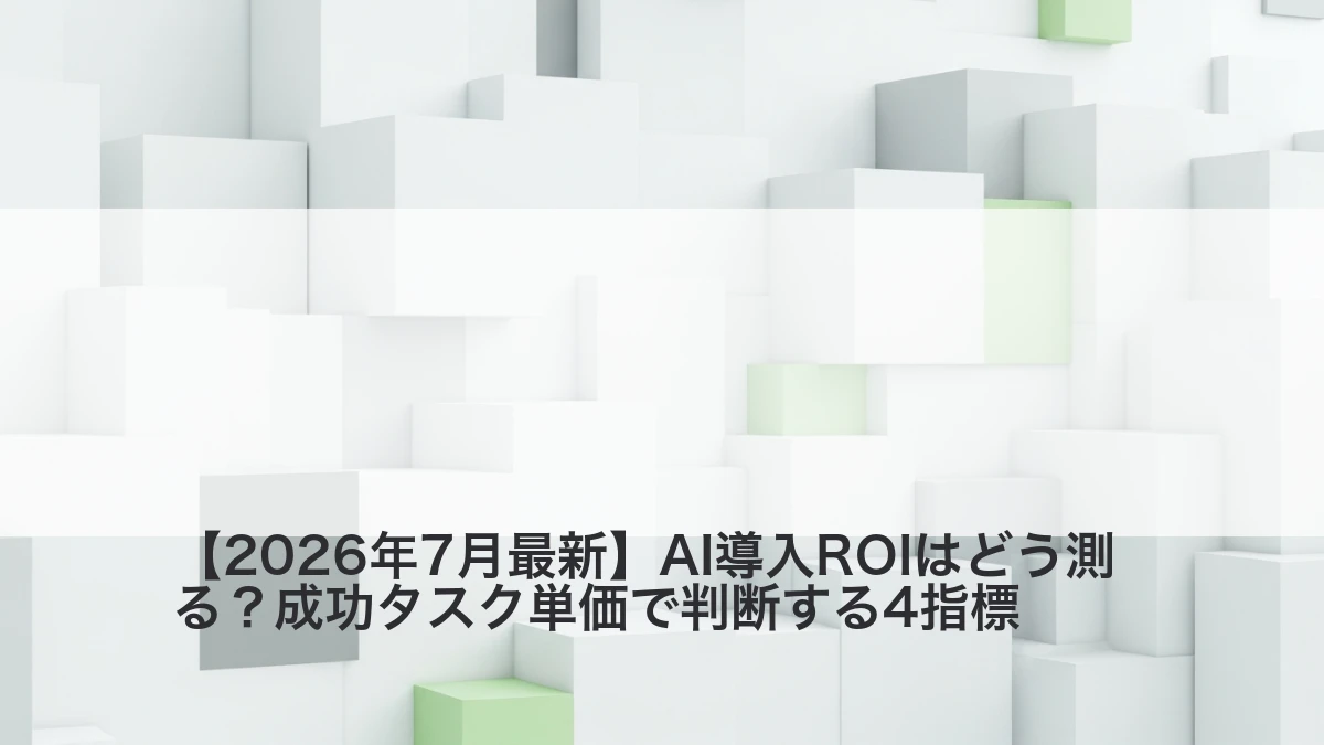 AI導入ROIを成功タスク単価と4指標で測るイメージ