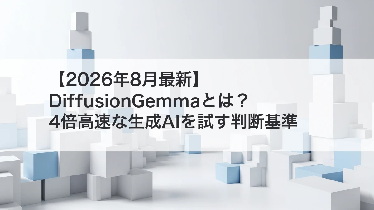 DiffusionGemmaの速度と導入判断を解説するイメージ