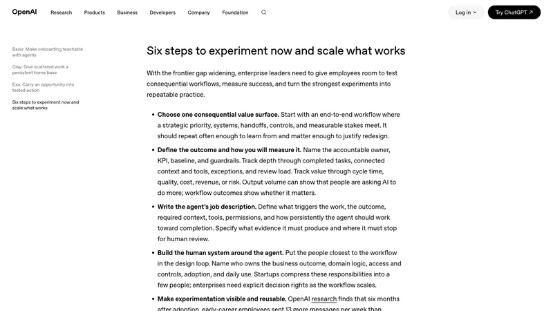 OpenAIが公開したAI-native workflowsの6ステップ画面