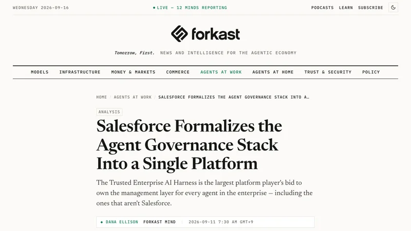 SalesforceのAI Control Plane発表を報じる海外メディアの記事