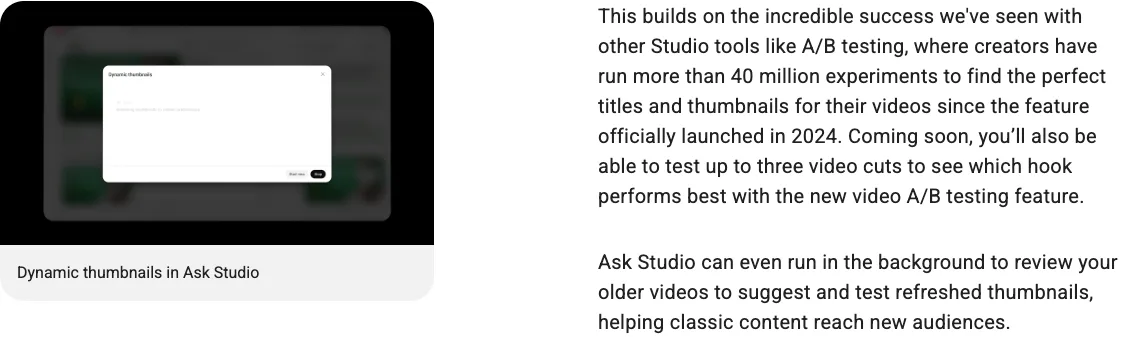 YouTube公式ブログで案内されたDynamic thumbnailsと動画ABテスト