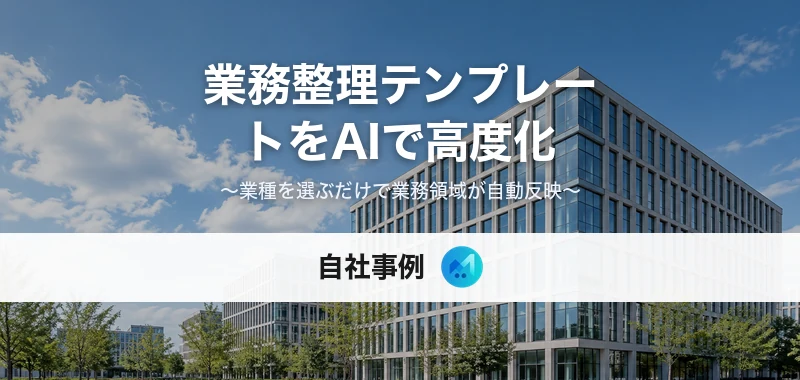 業務整理テンプレートをAIで高度化した自社事例のキービジュアル