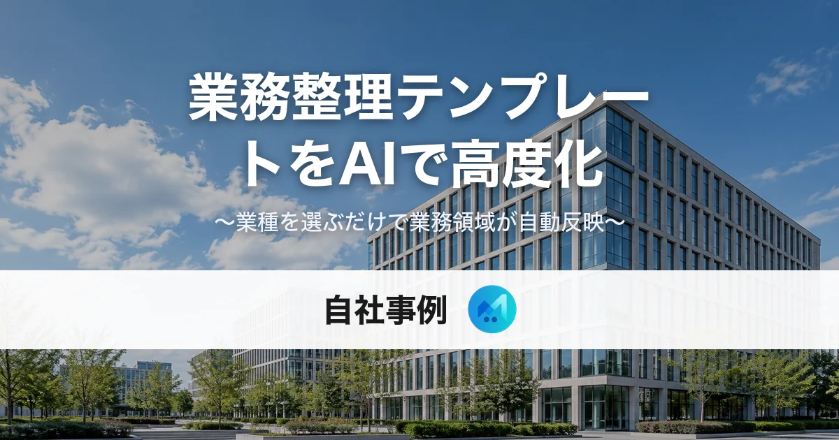 業務整理テンプレートをAIで高度化した自社事例のメインビジュアル